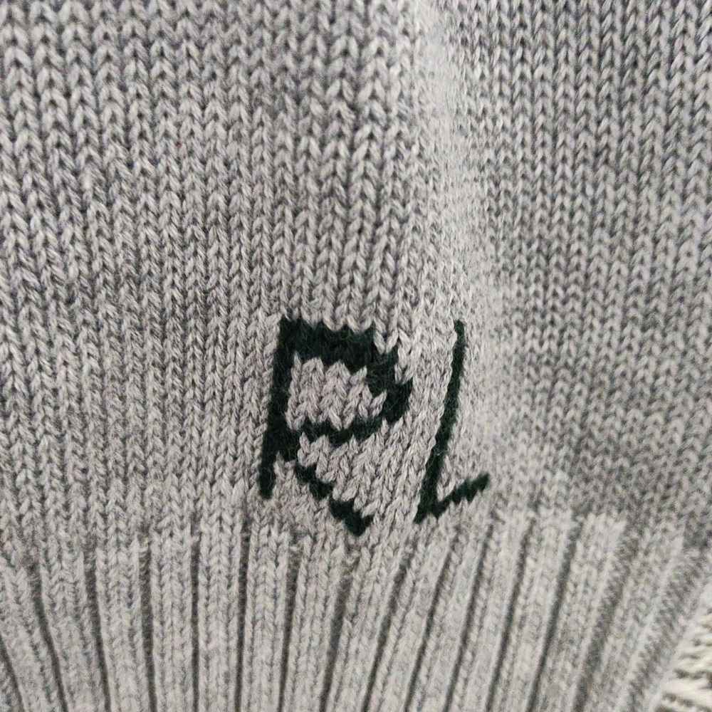 Ralph Lauren Light Gray Crewneck Sweater with Bear Patch - Picture 6 of 8